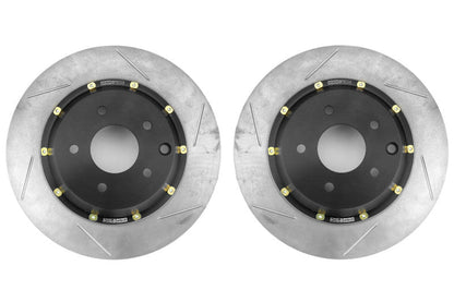 Stoptech 2-Piece Aerorotor and Hat 322x22 Rotor Slotted Pair Rear - 2003 2009 Nissan 350Z / Infiniti G35 (w/OEM Brembo)