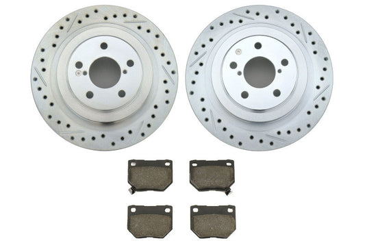 Stoptech C-Tek Sport Drilled and Slotted Rear Rotors / Pads Package - 2006 - 2007 Subaru WRX