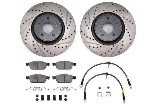 Stoptech Sport Axle Pack Drilled and Slotted Front - 2013-2017 Ford Focus ST