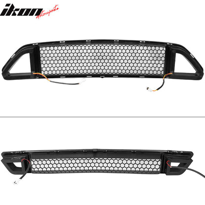 2015-2017 Ford Mustang Front Upper Mesh Grille Smoked DRL Turn Signal