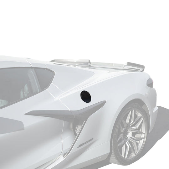 2020-Up Corvette C8 | DRY CARBON FIBER Side Fender Fuel Tank Gas Lid Cover