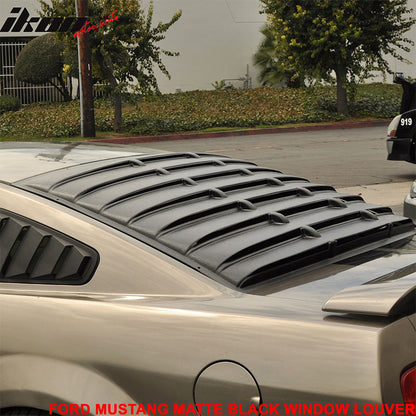 Fits 10-14 Ford Mustang Rear Window Louver Matte + Trunk Spoiler