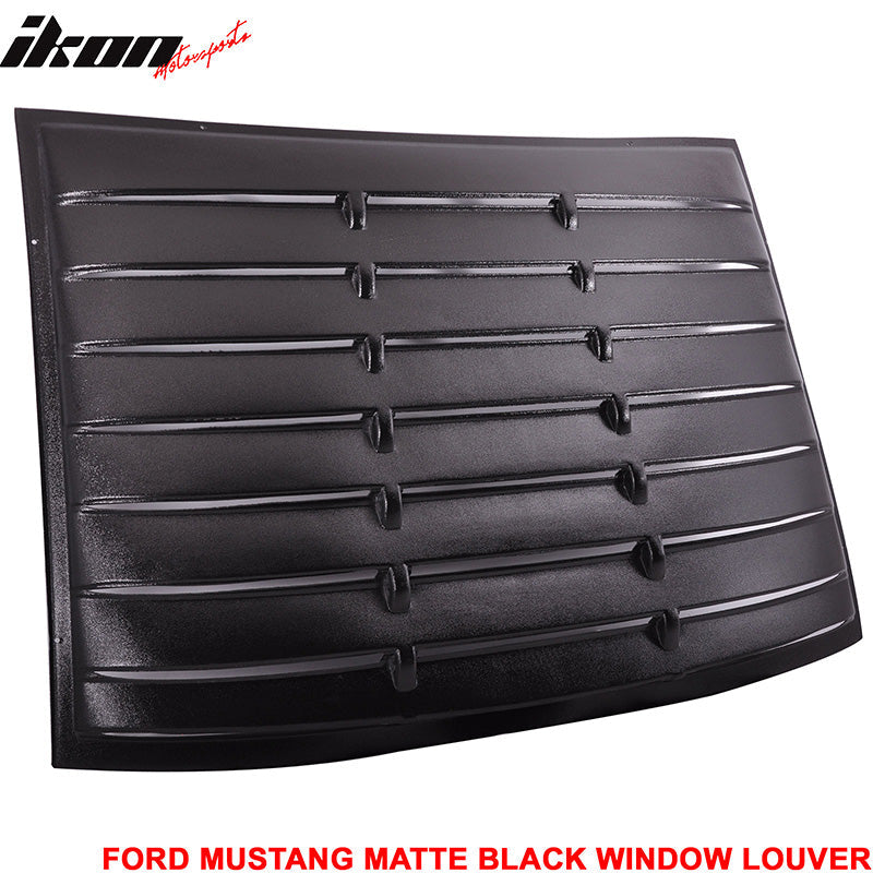 Fits 05-09 Ford Mustang Rear Window Louver + Trunk Spoiler Matte Black