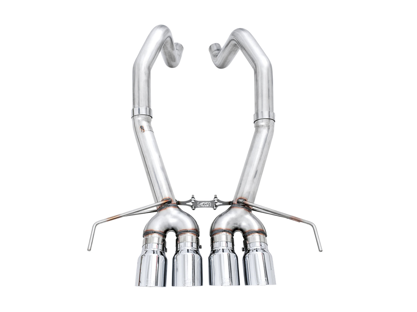 AWE Track Edition Axleback Exhaust for C7 Corvette Stingray / Z51 / Grand Sport / Z06 / ZR1 -- Chrome Silver Tips (includes AWE AFM valve simulators)