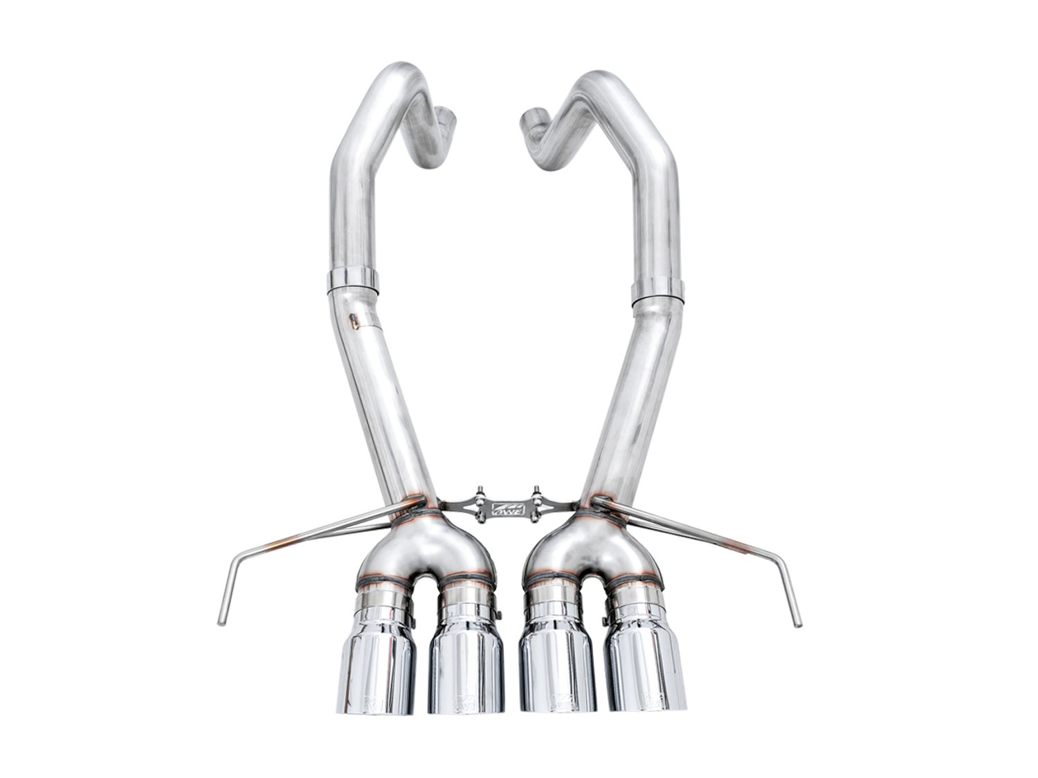 AWE Track Edition Axleback Exhaust for C7 Corvette Stingray / Z51 / Grand Sport / Z06 / ZR1 -- Chrome Silver Tips (includes AWE AFM valve simulators)