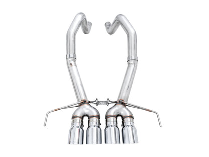 AWE Track Edition Axleback Exhaust for C7 Corvette Stingray / Z51 / Grand Sport / Z06 / ZR1 -- Chrome Silver Tips (includes AWE AFM valve simulators)