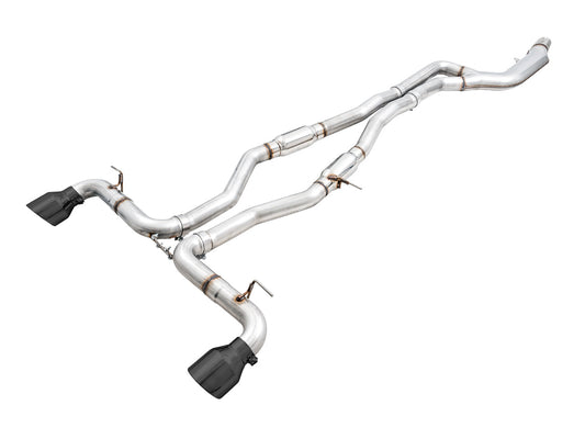 AWE Track Edition Resonated Cat-Back Exhaust (Diamond Black Tips) - 2020-2024 Toyota GR Supra (A90)