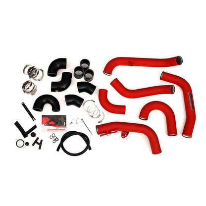 GrimmSpeed Front Mount Intercooler Kit Silver Core w/ Red Piping - 2015-2021 Subaru STI