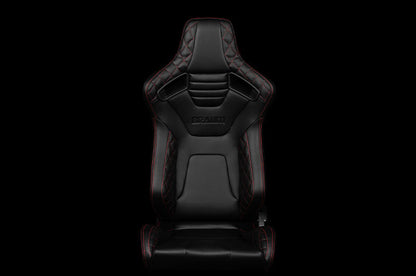 Braum Elite-X Series Sport Seats - Black Diamond (Red Stitching) Pair - Universal