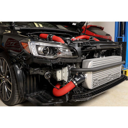 GrimmSpeed Front Mount Intercooler Kit Silver Core w/ Red Piping - 2015-2021 Subaru WRX