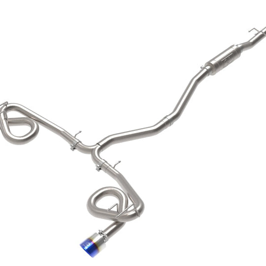 aFe POWER Takeda 22-23 Honda Civic Si I4-1.5L (t) 2.5in to 3in 304 SS CB Exhaust - Blue Flame Tips (49-36630-L)