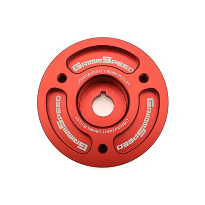 GrimmSpeed Lightweight Crank Pulley Red - Subaru Models (inc. 2002-2014 WRX / 2004+ STI)