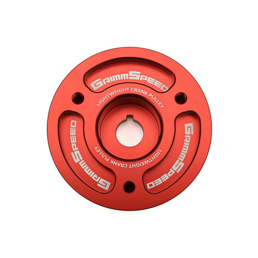 GrimmSpeed Lightweight Crank Pulley Red - Subaru Models (inc. 2002-2014 WRX / 2004+ STI)