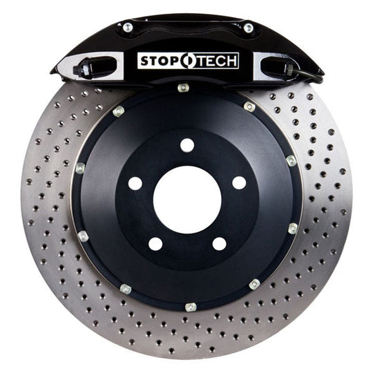 Stoptech ST-40 Big Brake Kit Front 332mm Black Drilled Rotors - 2005-2009 Subaru Legacy GT
