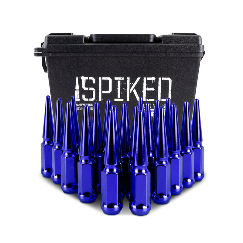Mishimoto Steel Spiked Lug Nuts M12x1.5 20pc Set - Blue (MMLG-SP1215-20BL)
