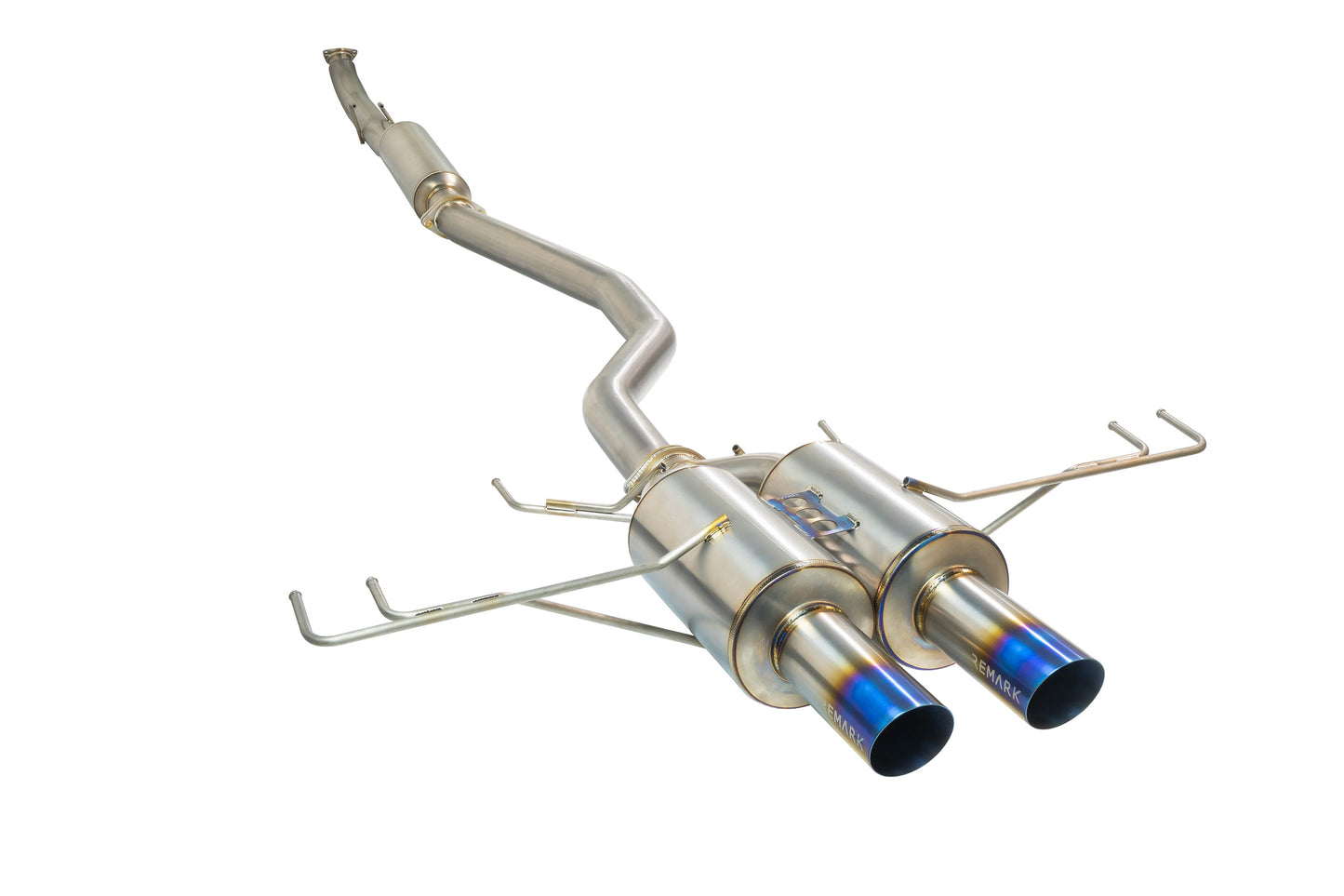 Remark Catback Exhaust Full Titanium Burnt Twin Tips - 2017-2020 Honda Civic Type R