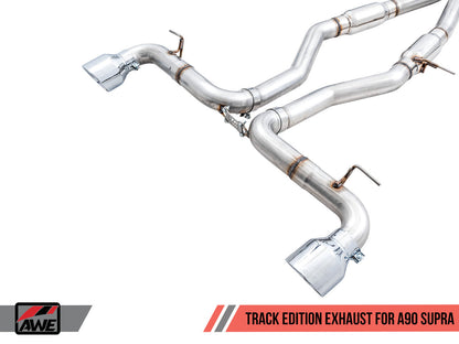 AWE Track Edition Resonated Cat-Back Exhaust (Diamond Black Tips) - 2020-2024 Toyota GR Supra