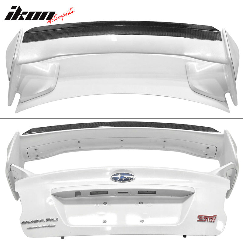 2015-2021 WRX STi Carbon Fiber Top Gurney Flap Add-On Trunk Spoiler