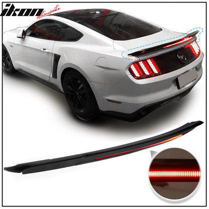 2015-2023 Ford Mustang Coupe Convertible Long LED Trunk Spoiler ABS
