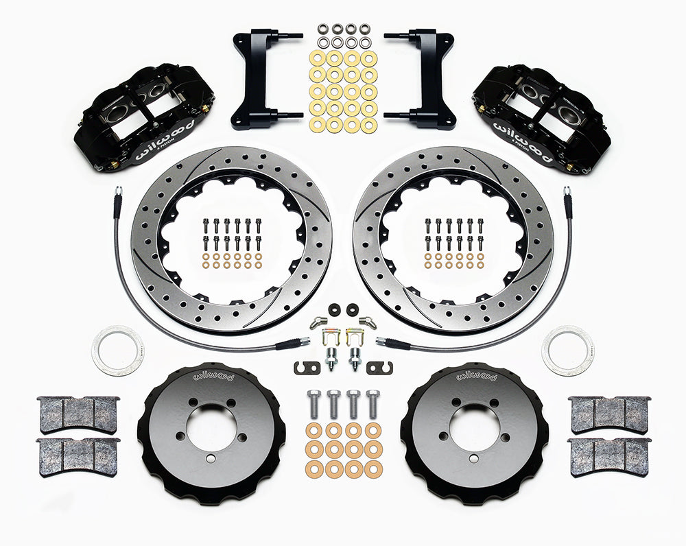 Wilwood FNSL6R 13.06in Front Kit Drilled / Slotted Black - 2002-2021 Subaru WRX / 2004-2021 STI / 2003-2006 Baja / 1998-2013 Forester / 1994-2014 Impreza / 1994-2009 Legacy / 2000-2009 Outback