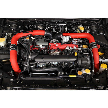 GrimmSpeed Front Mount Intercooler Kit Silver Core w/ Red Piping - 2015-2021 Subaru STI