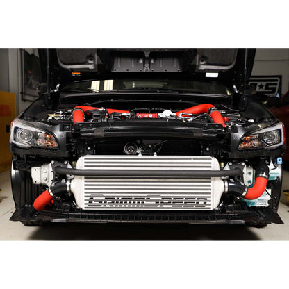GrimmSpeed Front Mount Intercooler Kit Silver Core w/ Red Piping - 2015-2021 Subaru STI