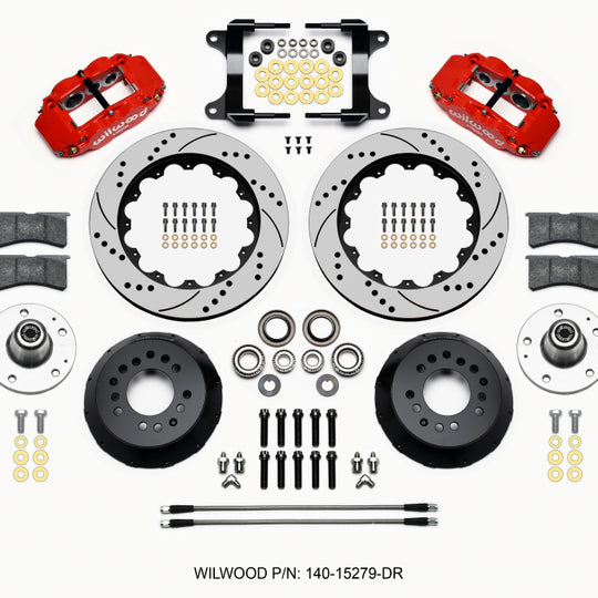 Wilwood Narrow Superlite 6R Front Hub Kit 14.00in Drill Red 82-92 Camaro//Firebird