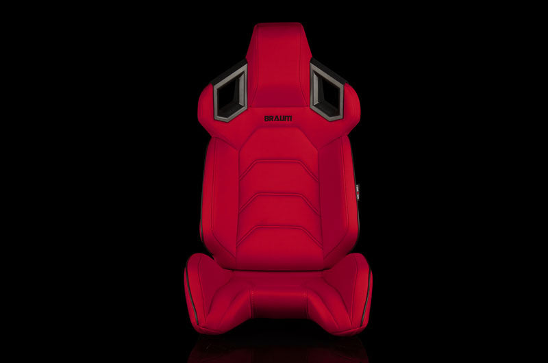 Braum Alpha X Series Sport Seats - Red Polo Fabric (Black Stitching)  Pair - Universal