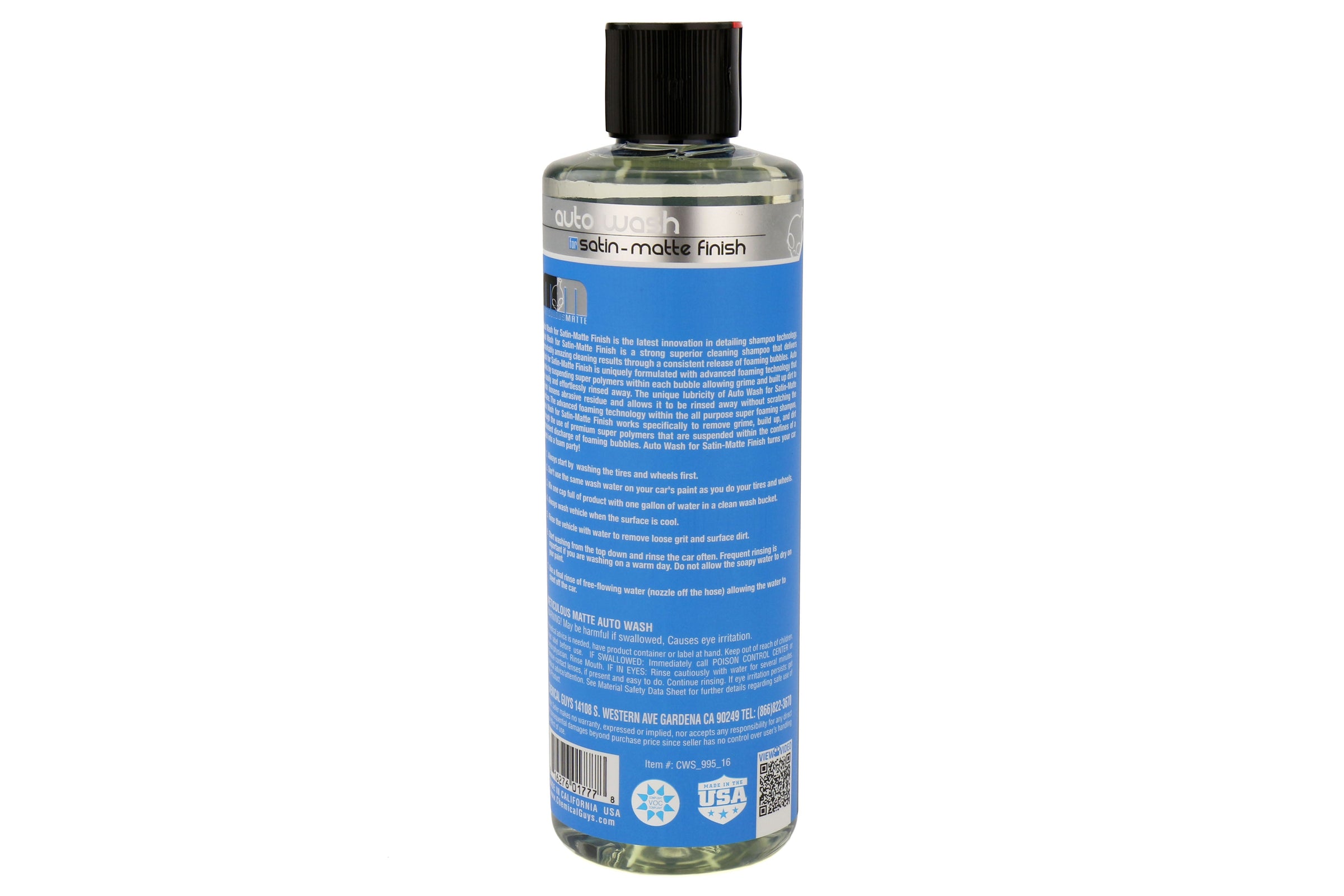 Chemical Guys Meticulous Matte Auto Wash For Satin and Matte Finish Paint (16 oz) - Universal