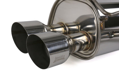 Invidia Q300 Quad Tipped Cat Back Exhaust - Single Layer Stainless Steel Tips - 2011-2014 Subaru WRX / STI Sedan