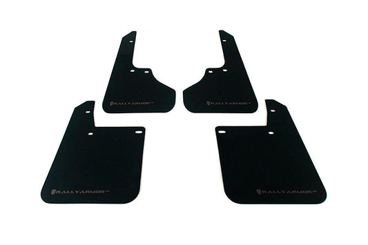 Rally Armor UR Mudflaps Black Urethane Grey Logo - 1993-2001 Subaru Impreza