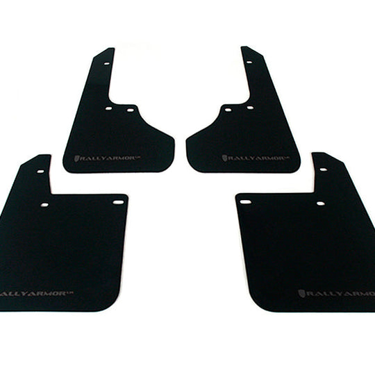 Rally Armor UR Mudflaps Black Urethane Grey Logo - 1993-2001 Subaru Impreza