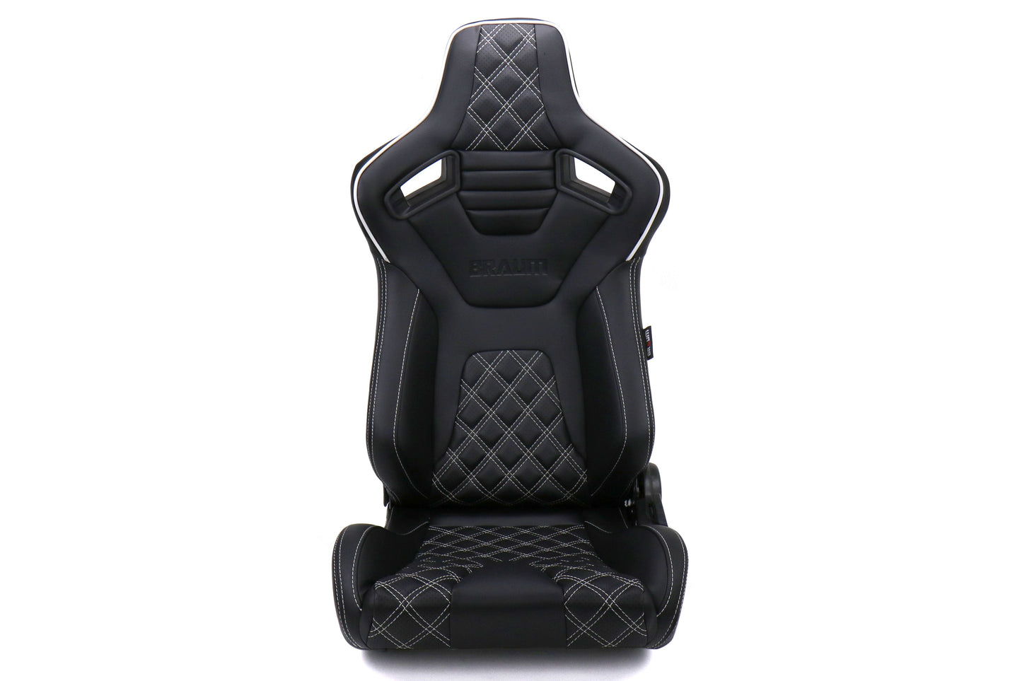 Braum Elite-X Series Racing Seats Diamond Edition White Piping Pair - Universal