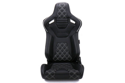 Braum Elite-X Series Racing Seats Diamond Edition White Piping Pair - Universal