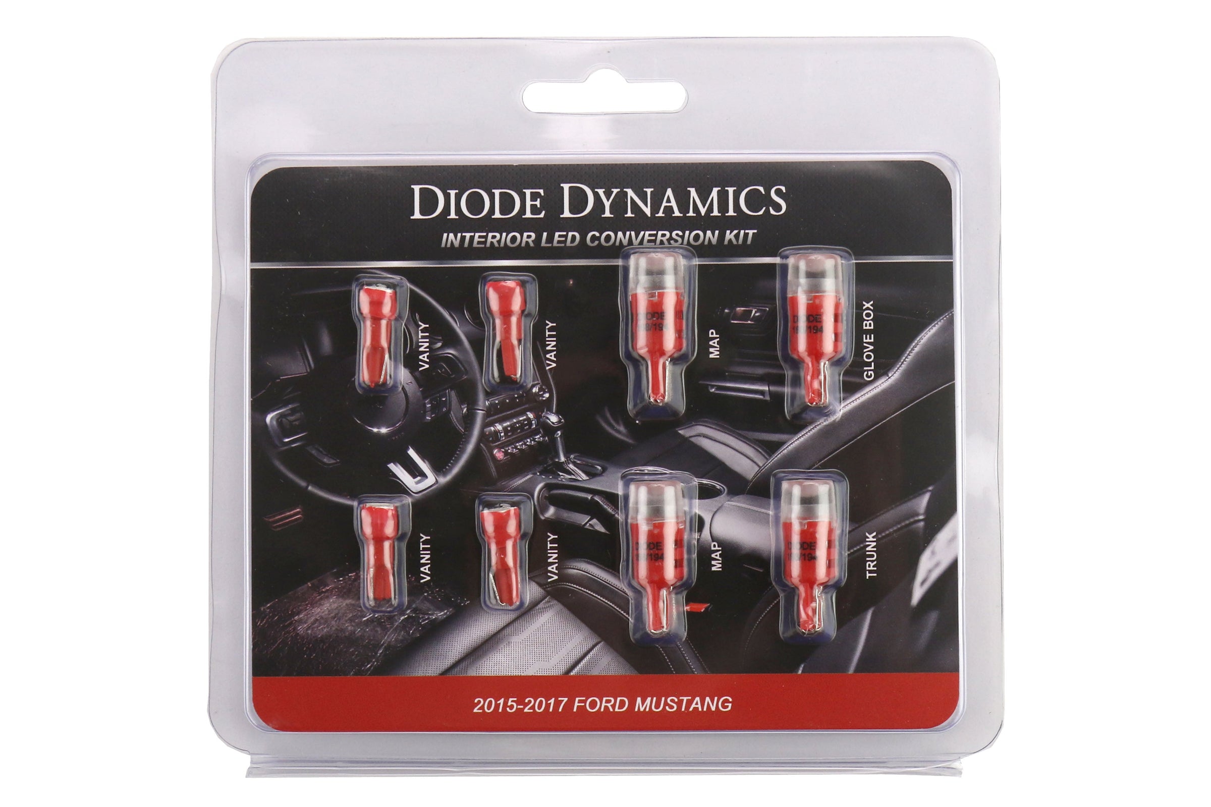 Diode Dynamics Stage 1 Red LED Interior Lighting Kit - 2015-2020 Ford Mustang