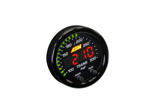 AEM X-Series Temperature Gauge Kit - 100-300F - Black Bezel / Black Face - Universal