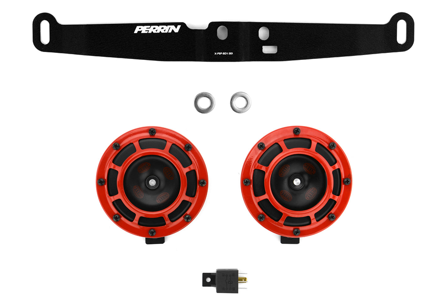 Hella Horns with Perrin Bracket - 2008-2014 Subaru WRX / STI