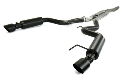 MBRP Dual Split Rear Race Version 3in Cat Back Exhaust Black - 2015-2017 Ford Mustang EcoBoost