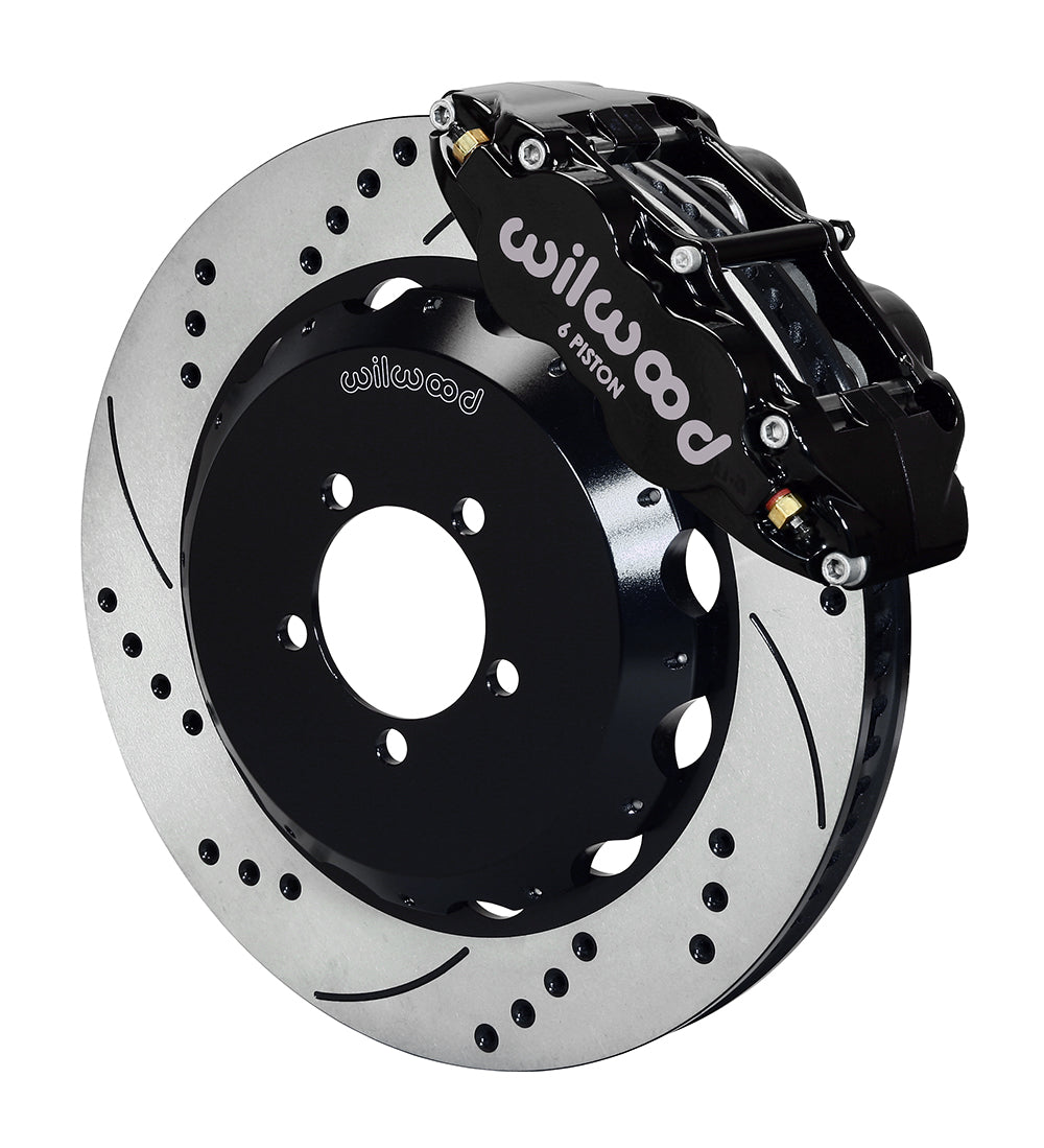 Wilwood FNSL6R 14in Front Kit Drilled / Slotted Black - 2002-2021 Subaru WRX / 2004-2021 STI / 2003-2006 Baja / 1998-2013 Forester / 1994-2014 Impreza / 1994-2009 Legacy / 2000-2009 Outback