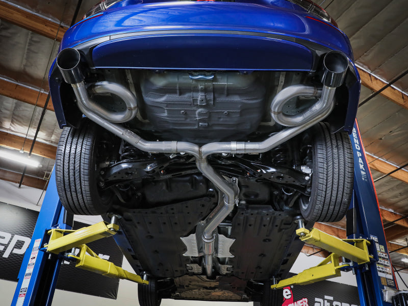 aFe POWER Takeda 22-23 Honda Civic Si I4-1.5L (t) 2.5in to 3in 304 SS CB Exhaust - Blue Flame Tips (49-36630-L)
