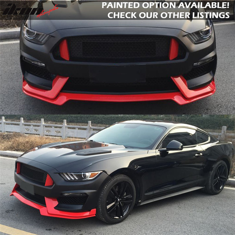 2015-2016 Ford Mustang GT350 Black Front Rear Bumper Conversion PP