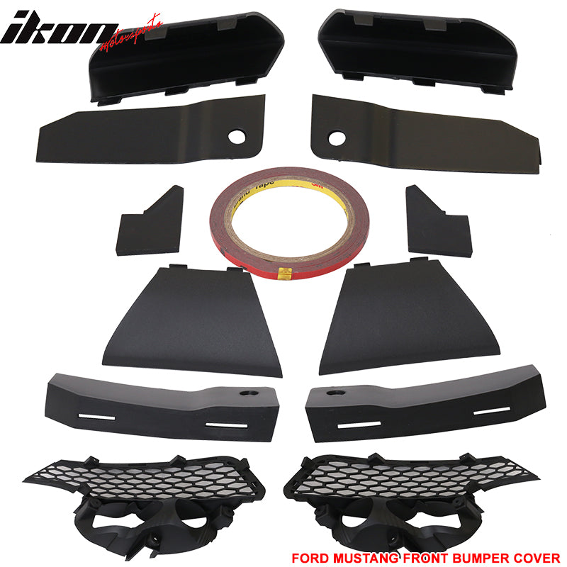 2015-2016 Ford Mustang GT350 Black Front Rear Bumper Conversion PP