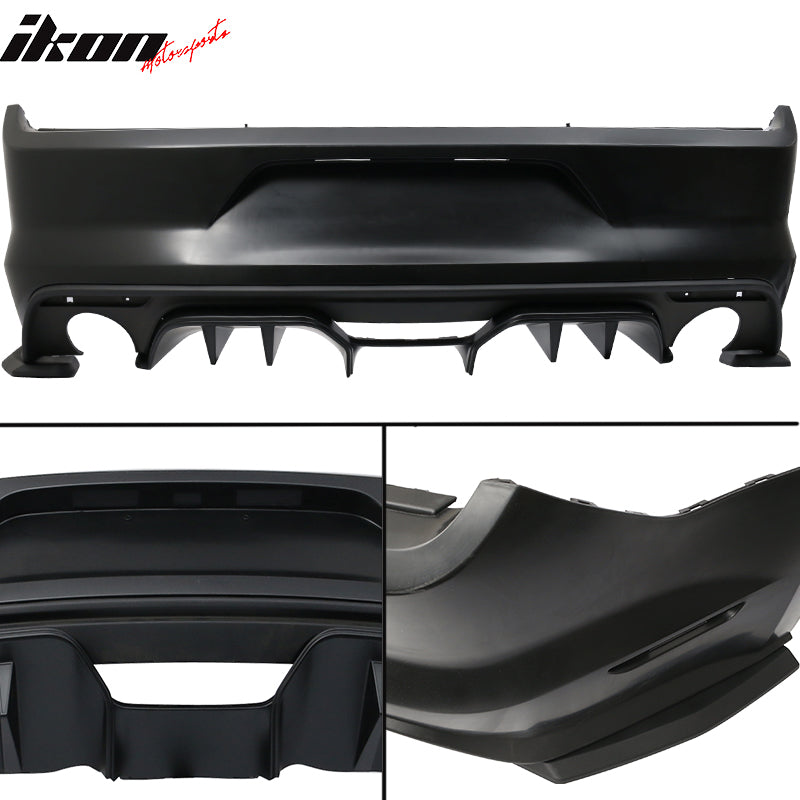 Fits 15-17 Mustang Premium Rear Bumper & R Spec 3 Pc Rear Diffuser