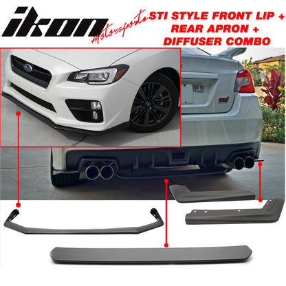 2015-2021 Subaru WRX STI Front Lip + Rear Aprons + Rear Diffuser