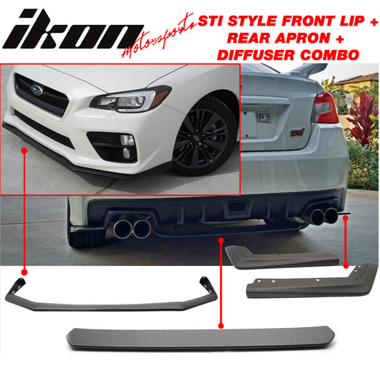 2015-2021 Subaru WRX STI Front Lip + Rear Aprons + Rear Diffuser