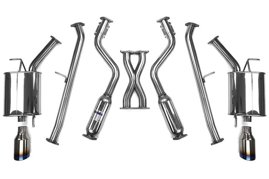 Invidia Q300 Dual Exit Cat Back Exhaust - Titanium Burnt Tips - 2007-2013 Infiniti G35/G37 Sedan