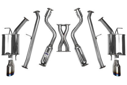 Invidia Q300 Dual Exit Cat Back Exhaust - Titanium Burnt Tips - 2007-2013 Infiniti G35/G37 Sedan