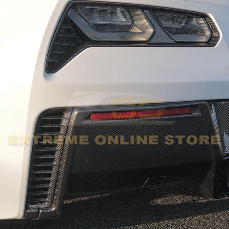 Corvette C7 DRY CARBON FIBER Rear Tail Light Bezels