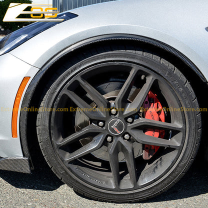 Chevrolet Corvette C7 DRY CARBON FIBER Front Fender Flares Wheel Trim