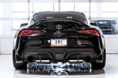 AWE 2020 Toyota Supra A90 Resonated Touring Edition Exhaust - 5in Diamond Black Tips